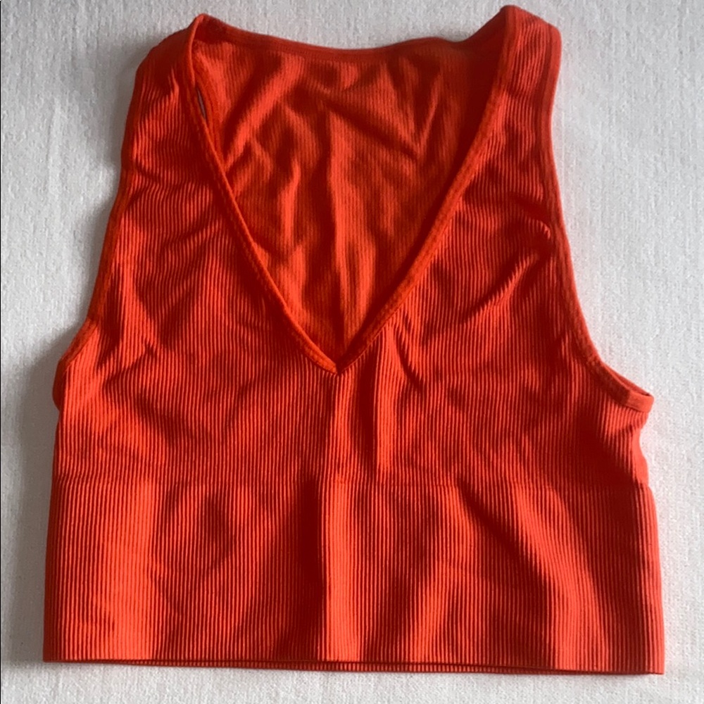Vibrant Orange V-Neck Tank Top